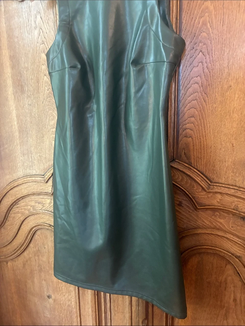 RD Style Sleeveless Faux Leather Mini Dress